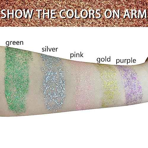MEICOLY Gold Face Body Glitter Stick,Music Festival Accessories Outfits for Women,Hair Glitter Makeup,Mermaid Chunky Glitter Face Paint,Waterproof Sparkle Face Glitter for Country Concert