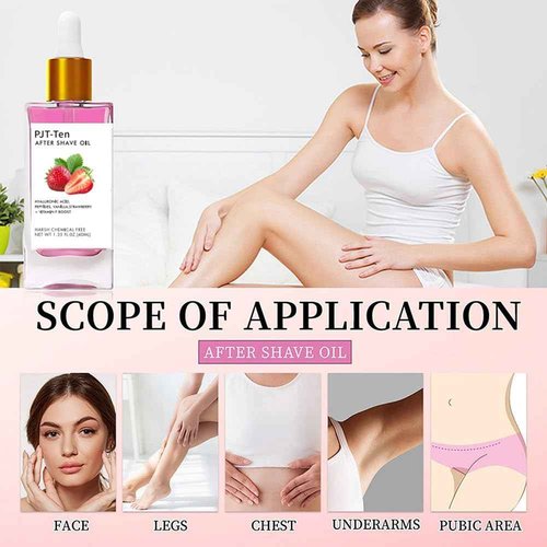 After Shave Oil for Women Men, After Serve Oil for Smooth Skin, Prevent Ingrown Hairs & Dryness, Reduce Ingrown Hairs & Dryness (Strawberry Vanilla + Passion Fruit, One Size)