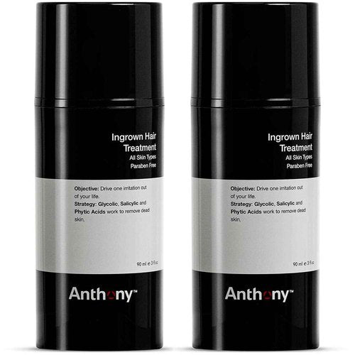 Anthony Ingrown Hair Treatment for Men (Pack of 2) – Gel Solution to Calm Down Razor Burn – Scar and Redness Eliminator, Bump Removal – 3 Fl. Oz