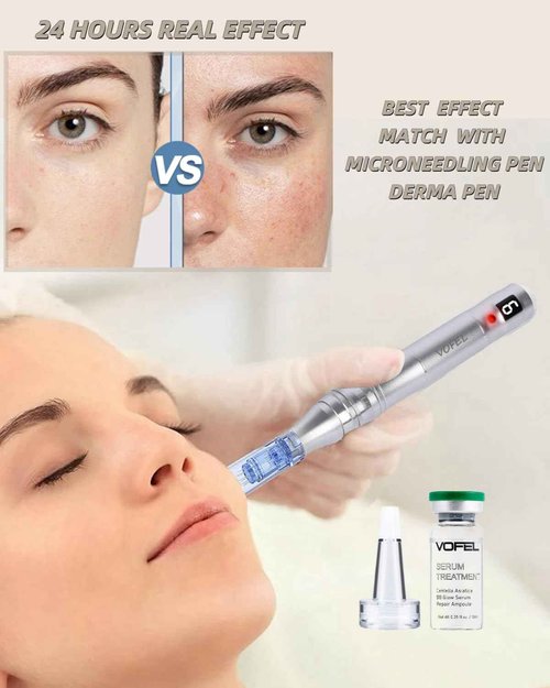 VOFEL Centella Asiatica Serum for Face with Hyaluronic Acid Repair and Centella Serum for Face Moisturizer 0.35 oz 4 Vials Serum Ampoule Set (4pc repair kit)