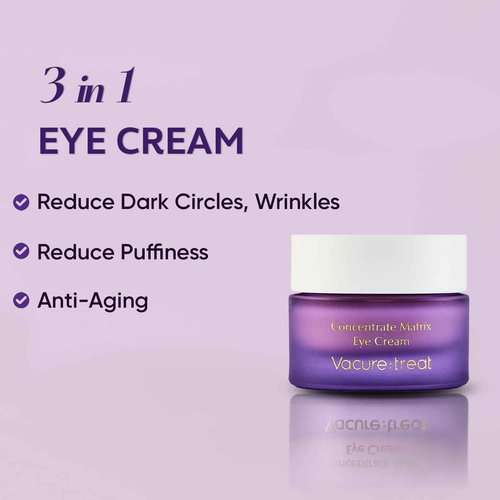 Vacure:treat Eye Cream for Bag Under the Eyes, Dark Circles, Swelling Treatment, Anti-aging, Minimizes Wrinkles, Moisturizing Eyes Cream for Women, Suitable for Sensitive Skin 0.5Fl (15ml), 1 Count