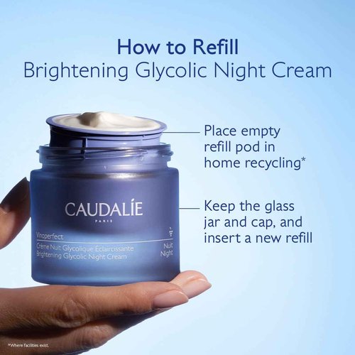 Caudalie Vinoperfect Dark Spot Brightening Glycolic Night Cream, Refill Pod - 50 mL