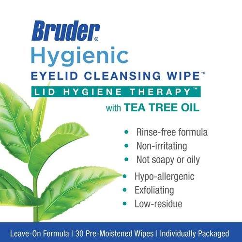 Hygienic Eyelid Cleansing Wipes with Tea Tree Oil 30 Count Box (Pack of 3) l Relief from Demodex l Pre-Moistened, Rinse-Free Exfoliating Wipes Remove Excess Oil and Debris from Eyelids