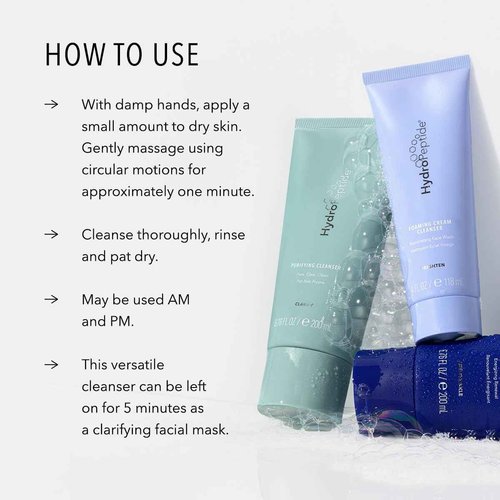 HydroPeptide Purifying Facial Cleanser, Pore-Perfecting Face Wash Absorbs & Balances Natural Oils, 6.76 Ounce