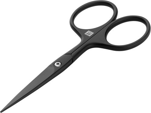 ZWILLING Beard Scissors (with extended handle width, scratch resistant, straight cutting edge and fine tip), Premium, Black, 4.5 inch