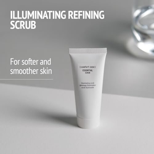 [ Comfort Zone ] Essential Illuminating Refining Scrub, Color and Dye Free, Fresh and Vibrant with Citrus & Herb Exfoliation, 2.02 Fl Oz