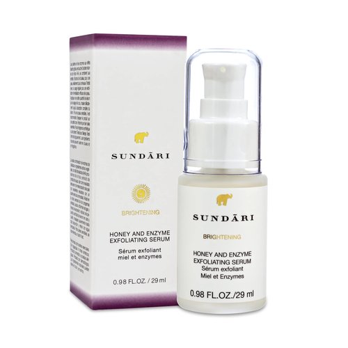 SUNDARI Honey & Enzyme Exfoliating Serum, 0.98 fl oz, Brighter Skin, Fewer Fine Lines and Wrinkles, Smoothing Botanicals, Enzymes and Fruit AHAs