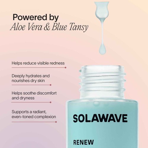 Solawave Renew Complex Red Light Therapy Activation Serum for Face & Neck | Pairs with LED Facial Wand Device | Hydrates & Plumps the Skin | Blue Tansy, Aloe Vera, Hyaluronic Acid (2 Pack - 1 Oz)