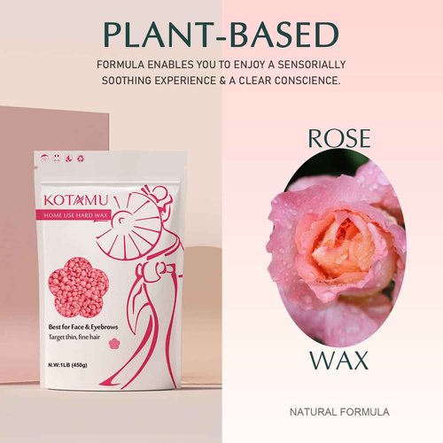 KOTAMU Waxing Kit Black Digital, Pink Wax Beads for Hair Removal, Target Thin Fine Hair Face Eyebrows Chin Legs Underarm Bikini Waxing, Suitable for Women and Men