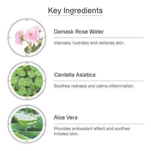 OGANA CELL Peptide Recovery Mask with Cica and Rose Water, Calms and Soothes, Antioxidant-Rich Sheet Mask for Sensitive Skin, 7 Count