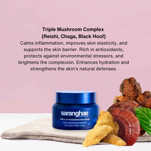Saranghae Hydrating Moisturizer Face Cream for Soft, Smooth Skin, Face Moisturizer for Dry Skin, with Triple Mushroom Complex: Reishi + Chaga + Sang Hwang along with Hyaluronic Acid - 2.02 oz