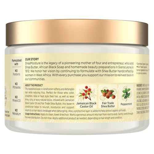 SheaMoisture Jamaican Black Castor Oil Strengthen & Restore Leave-In Conditioner, 11.5 Ounce
