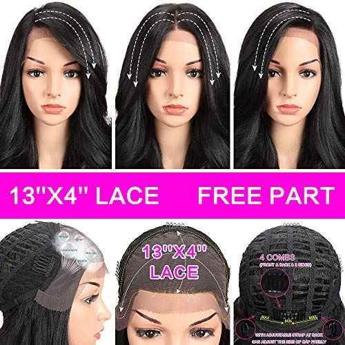 Joedir 26" Big Curly Wavy Supreme Free Parting HD Lace Frontal Wigs With Baby Hair High Temperature Synthetic Wigs For Women 180% Density Wigs(Black Color)