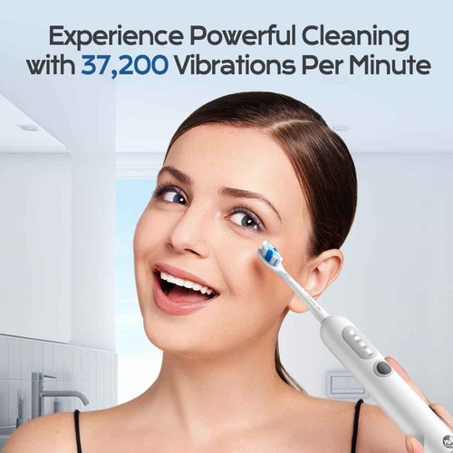 nicedae UltraSonic Pro Whitening Toothbrush – 37,200/Min Vibrations, 180-Day Battery, 2 Brush Heads & Travel-Friendly – Dentist-Recommended Deep Clean