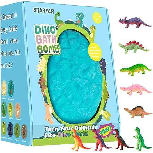 Bath Bombs for Kids with Surprise Toys Inside, Kids Christmas Gifts, Stocking Stuffers for Kids Boys, XXXL Dinosaur Egg Bubble Bath Bombs Gift Set, Dino Eggs Toys for Boys 3 4 5 6 7