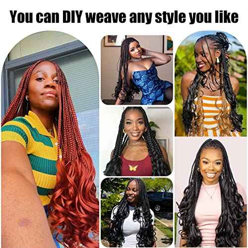 French Curl Braiding Hair 10 Inch Curly Braiding Hair Pre Stretched 8 Packs Short Black French Curl Crochet Braids for Box Braids with Curly Ends for Black Women (1B)