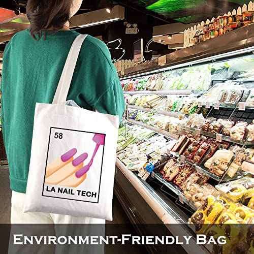 LEVLO Latina AF Gift La Nail Tech Shopping Bag Nail Technician Stylist Tarot Reusable Book Tote Bag for Women BFF