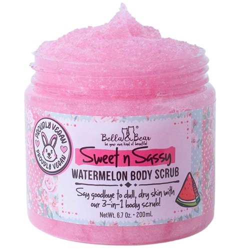 Bella & Bear Sweet 'n' Sassy Watermelon Mega Bath & Body Gift Set with Foaming Shower Gel & Bubble Bath, Bath Milk, Body Scrub & Lip Scrub and Lip Butter Great Gifts for Women
