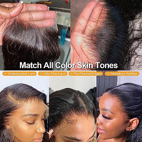 Holiden 200% Density 20 Inch Short Bob Wig Human Hair 13x4 HD Lace Front Wigs Straight Bob Lace Front Wigs Glueless (13x6 Body Wave Natural Black, 20 Inch)
