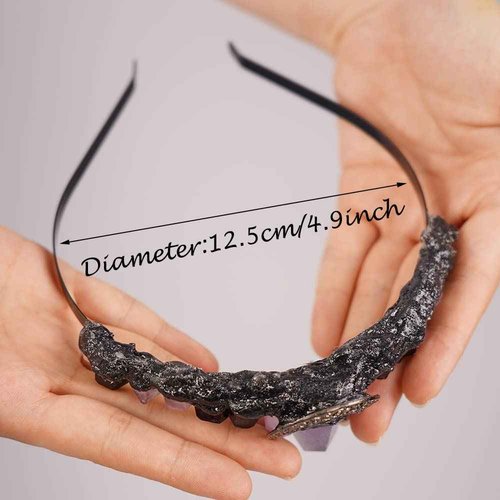 JWICOS Moon Goddess Crown Crystal Quartz Tiara Headband Mermaid Crown Hair Accessories for Women Party Halloween Costume (Purple)