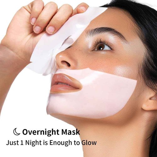 Sokgo Low Molecular Weight Collagen Overnight Hydrogel Mask, Enhances Skin Elasticity, Reduces Pores, Transforms from White to Transparent Upon Absorption Skin Care Treatment，