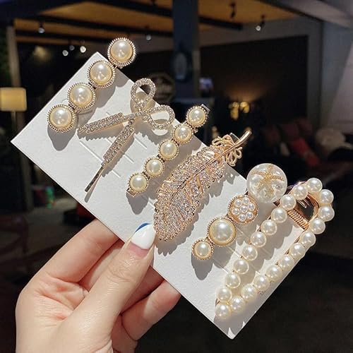 Women Hair Clips,Hair Accessories,6Pack Cute Simple Geometric Duckbill Clips,Styling Accessories Women Hair Accessories Gifts (White)