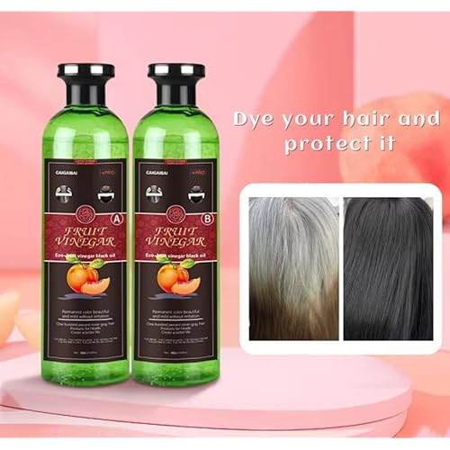 Fruit Vinegar Hair color | Ammonia Free | Gray Coverage | Non-Staining | Long-Lasting | 33.8 fl oz |1000 ml | Unisex Hair Color | Natural Black