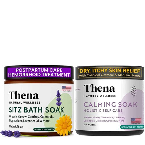 Thena Organic Sitz Bath Soak and Organic Calming Bath Soak Bundle