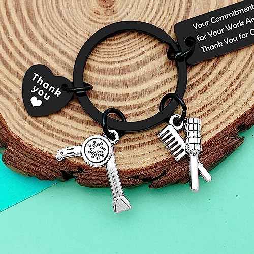 Hairdresser Gifts Keychain Thank You Gifts for Hair Stylist Coworker Cosmetician Graduation Gift Inspirational Hairstylist Jewelry Hair Barber Beautician Gifts Salon Barber Christmas Retirement Gifts