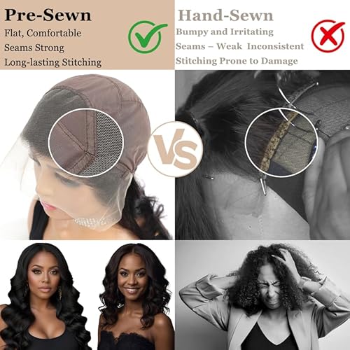Pre-sewn 13x4 Frontal HD Lace with Elastic Cap ? Body Wave Human Hair Frontal with Baby Hair, Bleach & Dye Friendly, Beginner Friendly 14 Inch 613 Blonde
