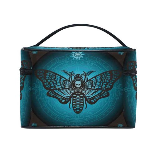 Makeup Bag, Skull Butterfly Travel Makeup Organizer Bag Cosmetic Cases Toiletry Bags for Girl Women Ladies