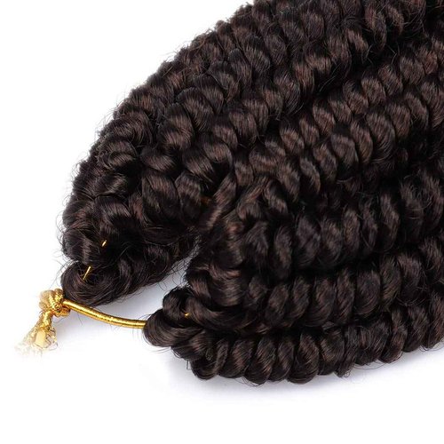 Dorsanee Short Bob Spring Twist Crochet Hair 6 Inch 6 Packs Pre-twisted Curly Braids Pre-looped Mini Passion Twists Fluffy Synthetic Hair Extensions (T33#)