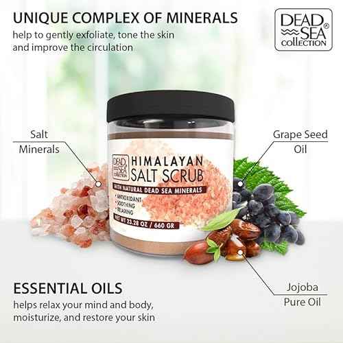 Dead Sea Collection Himalayan Salt Scrub ? Exfoliating Body Scrub for Women ? Moisturizing and Nourishing Skin ? with Pure Oils and Dead Sea Minerals (23.28 Oz)