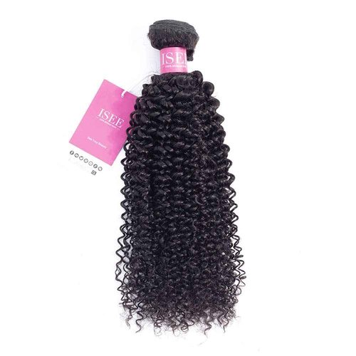 ISEE Hair Virgin Malaysian Jerry Curly Human Hair One Bundles,100% Unprocessed Human Curly Hair Extensions Natural Black Can Be Dyed (10'')