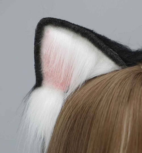 TTYAO REII Handmade Cat Fox Wolf Ears Headband Fluffy Animals Ears Headwear for Christmas Cosplay Costume Accessories (Yellow)