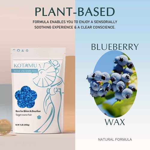KOTAMU Waxing Kit - Wax Warmer for Hair Removal, Blue Hard Wax Beans 1lb for Brazilian Arms Armpit Back Body Bikini Wax at Home Salon for Women Men