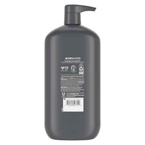 DOVE MEN + CARE Charcoal Pump Purifying Shampoo Charcoal + Clay for Stronger, More Resilient Hair, with Plant-Based Cleansers, 31 oz