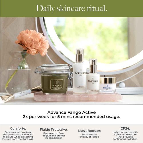 Borghese Advanced Fango Active Mud Mask for Face and Body - Exfoliating to Purifying Face Mask with Bentonite Clay & Hyaluronic Acid For Normal, Combination & Oily Skin, 7.5 Ounce