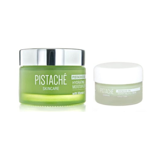 Pistaché Skincare Pistachio Oil Hydrate & Glow Beauty Duo | Face Moisturizer & Brightening Eye Cream | Hydrating with Vitamin E & Antioxidants