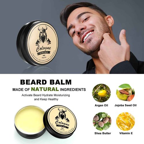 Beard Kit Gifts for Men, Father's Day Birthday Gifts for Men Dad Him, Grooming & Trimming Tool Complete Set, Beard Care Kit with 2 Beard Growth Oil/Balm/Brush/Comb/Shaving Soap/Cup&Storage Bag