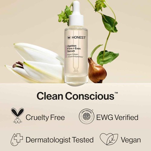 Honest Beauty Fragrance Free Ageless Firming Duo | Powered by Vegan Collagen and Elastin Polypeptides | Firmer, Smoother, More Even Looking Skin | Includes Serum (1 fl oz) and Cream (1.7 fl oz)