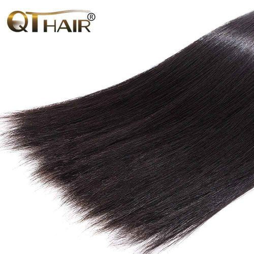 QTHAIR 16A Grade Straight Human Hair Bundles 16" 16" 18" 100% Unprocessed Virgin Indian Human Hair Extensions For Women Human Indian Straight Hair Bundles Bundles Human Hair