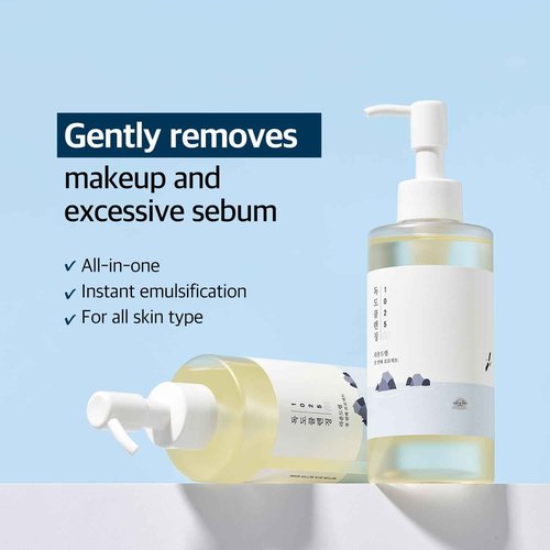 ROUND LAB Birch Juice Moisturizing UV LOCK + Dokdo Cleansing Oil + Dokdo Cleanser, Deep Moisturizing Makeup Blackhead Impurities Remover, Korean Skincare