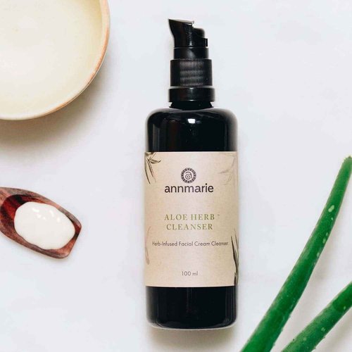 Annmarie Skin Care Aloe Herb Facial Cleanser - Gentle, pH-Balanced Cleanser with Aloe Vera, Coconut Oil & Calendula, Suitable for All Skin Types (100mL, 3.4 fl oz)