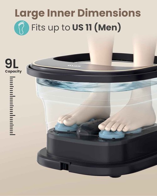 Puboo Collapsible Foot Spa Bath Massager with Heat, 95-115°F Precise Temp Control, Motorized Massage Rollers & Acupressure, Heated Foot Bath Soak Tub, Fits US Men’s Size 11, Gift for Christmas