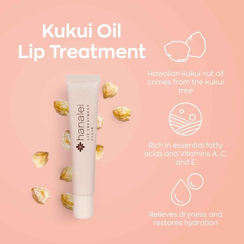 Hanalei Sugar Lip Scrub AND Kukui Oil Lip Treatment 15g Clear AND 5-Piece Tropical Lip Balm Set | Made with Hawaiian Botanicals | Cruelty-Free and Paraben-Free