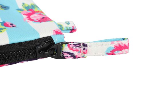 Betsey Johnson 8.5 Inch Zipper Cosmetic Pouch Small Toiletry Bag Lightweight Durable Polyester Organizer with Inner Zipped Pocket Good For Makeup Accessories and Travel Needs (Hummingbird Floral)