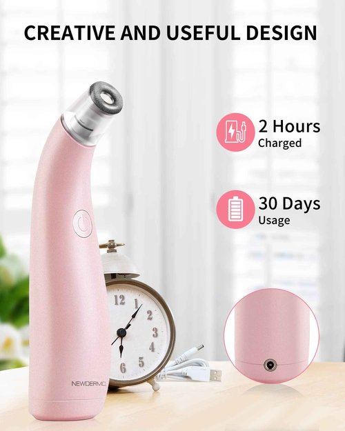 NEWDERMO 2-in-1 Microdermabrasion Machine for Facial, Diamond Microdermabrasion Device USB Rechargeable (Pink) with Microdermabrasion Machine Pro(White)