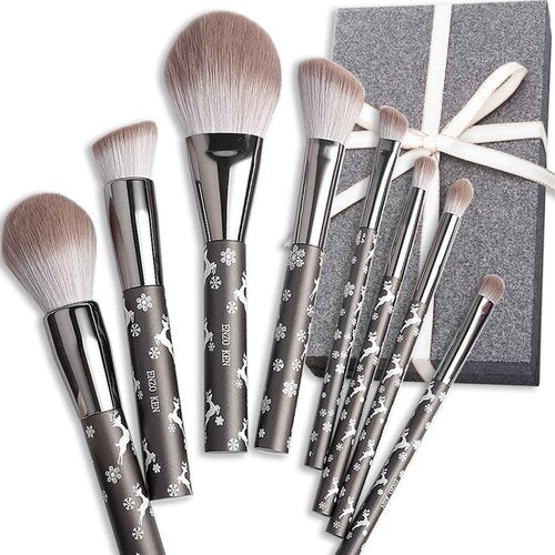 ENZO KEN Natural Goat Hair Makeup Brush Set Professional, Snowflake Cosmetic Brushes Makeup Set, Natural Makeup Brushes, Natural Bristle Makeup Brushes, Natural Hair Makeup Brushes Set Professional.