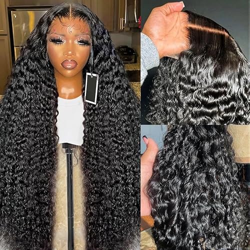 13x6 HD Transparent Swiss Lace Deep Wave Lace Front Wigs Human Hair 200% Density Deep Curly Human Hair Wig 20 Inch